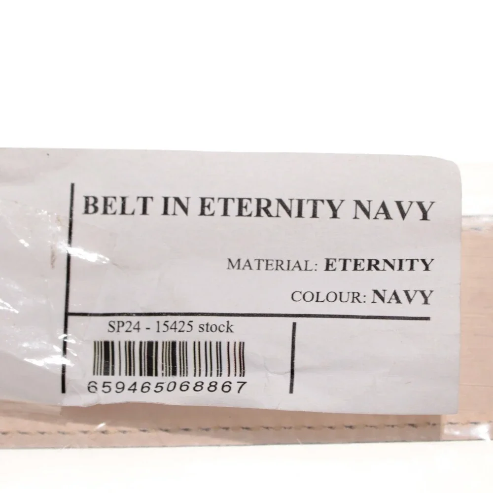 Di Bianco NWT Cut to Size Dress Belt In Solid Navy Blue Leather One Size